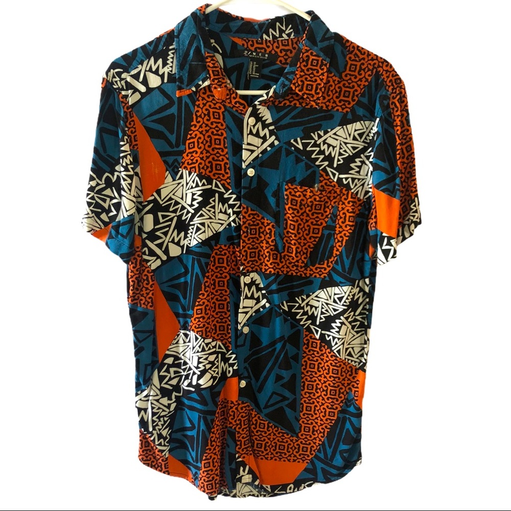 Forever 21 Men’s Fun Tribal Button Up